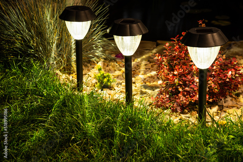 Solar powered flashlights. garden lighting