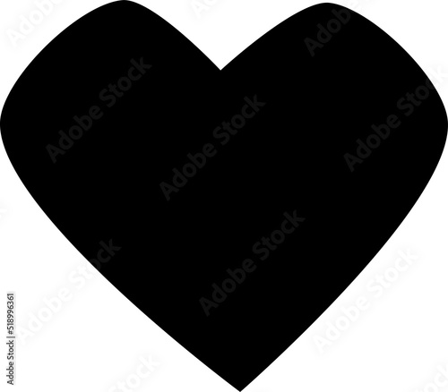 simple vector illustration of a flat linear heart