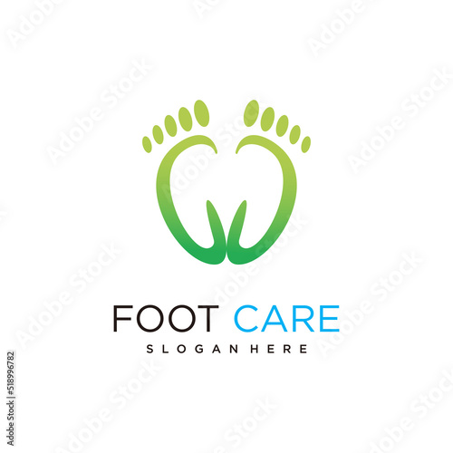 podiatry logo with creative design premium vector