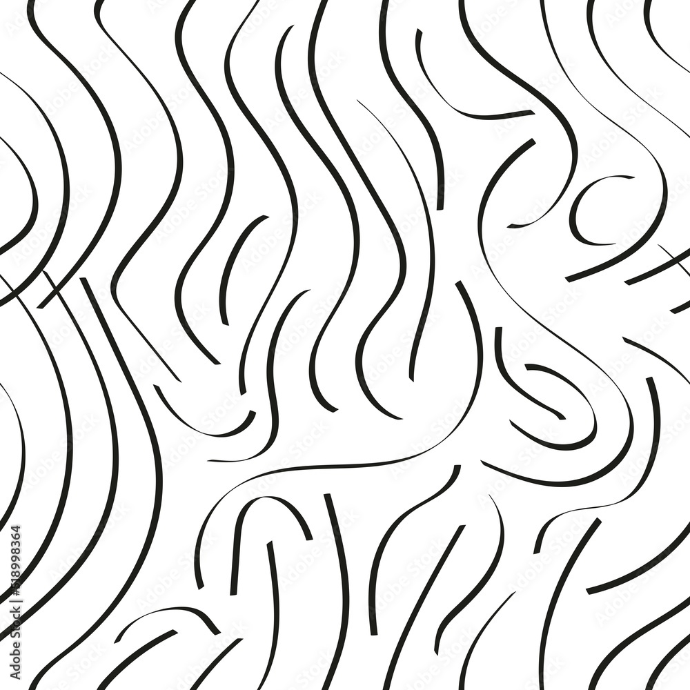 Seamless pattern of wavy lines, black and white abstract background Seamless pattern of wavy lines, black and white abstract background