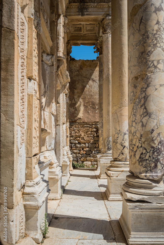 Ancient library of Celsus in Ephesus, Turkey. UNESCO cultural 