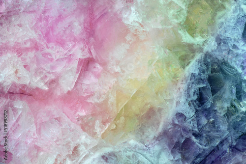 Wallpaper Mural pink, yellow and blue fluorite texture macro Torontodigital.ca