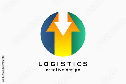 Logistics logo design with creative concept, arrow icon in dots Free Download Logistics logo design with creative concept, arrow icon in dots - GFXLoad