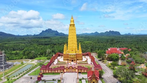 Amazing big beautiful temple in Thailand. Amazing concept of Thailand. Wat Bang Tong, Krabi Province, Thailand photo