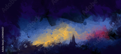 Digital abstract painted background