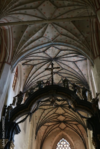 Gothic vault of St. Mary's Church in Toruń, built in the mid-14th century