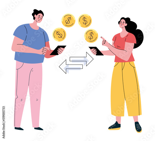 Payment methods online internet electronic bank transfer transactions cash and electronic payments isolated graphic design element concept illustration