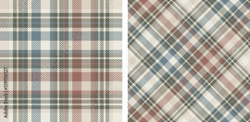 Check plaid seamless pattern set background.