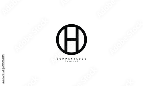 OH HO Abstract initial monogram letter alphabet logo design