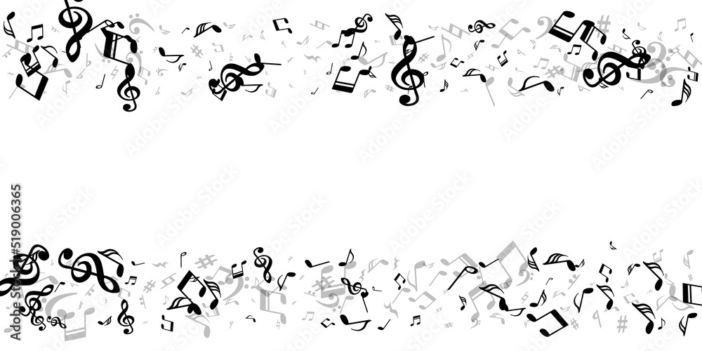 Music notes flying vector background. Melody Music notes flying vector background. Melody