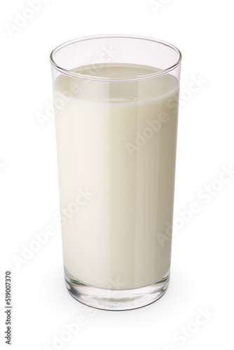 Glass of milk isolated on white.