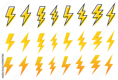 Thunder bolt vector icon. Flash logo vector illustration.