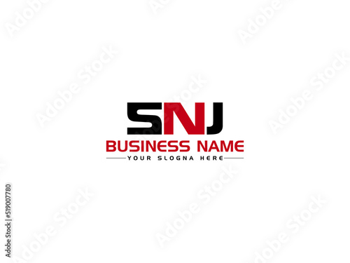 Creative SNJ Logo Letter Vector, Colorful SN s n j Logo Icon Design With Three Alphabet Letter For Business photo