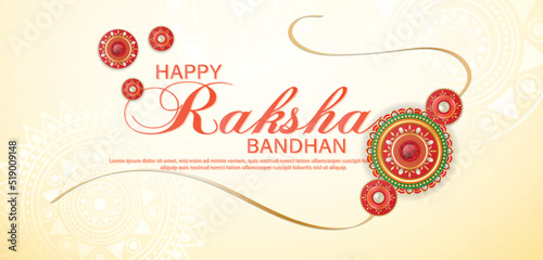 Quadro em tela Happy raksha bandhan ceremony banner template design with decorative rakhi