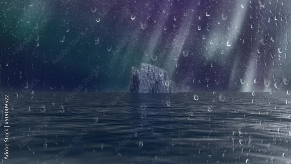 Melting iceberg in calm ocean. Animated video Melting iceberg in calm ocean. Animated video