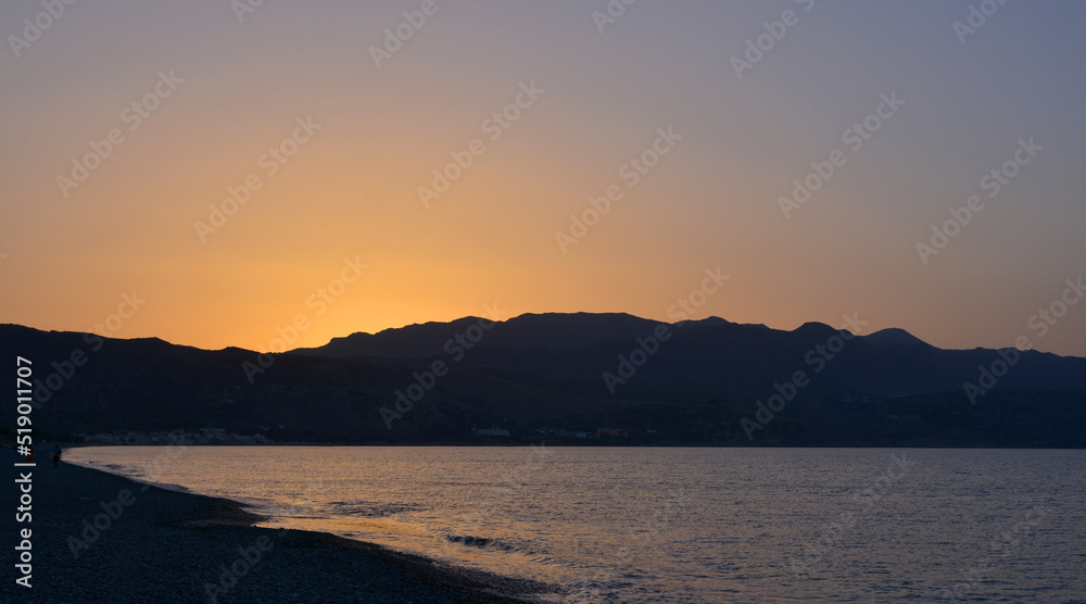 sunset in crete