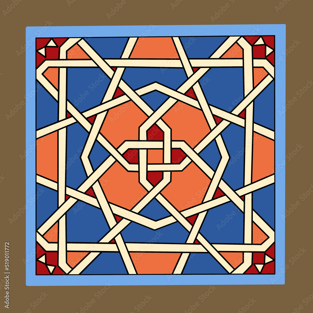 Vector illustration of Egyptian Arabic Islamic geometric pattern ...
