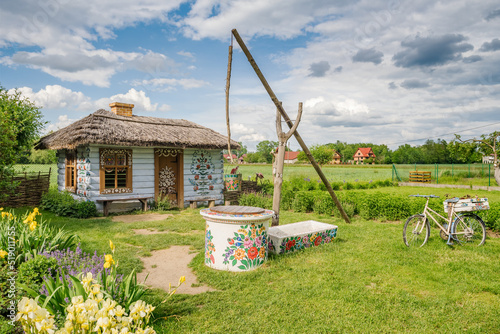 Hand decorated countryside house located in village Zalipie, Poland