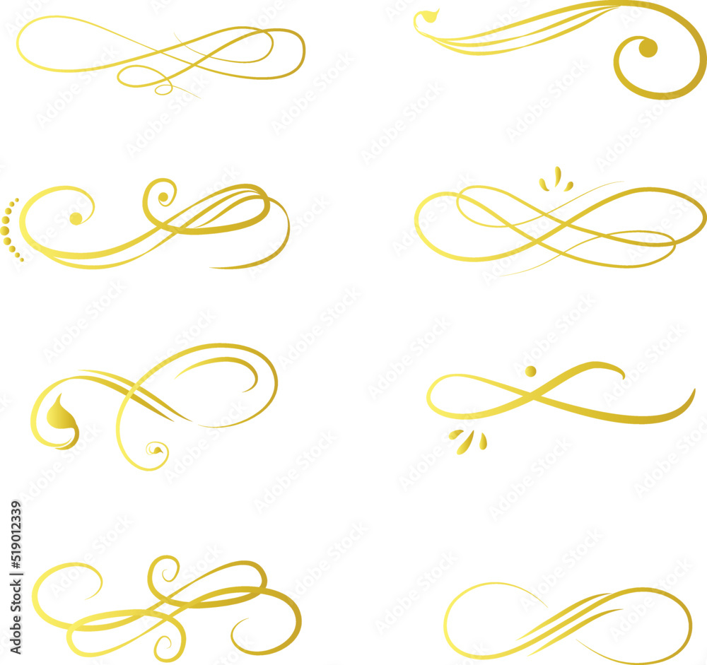 set of gold ribbons designs set of gold ribbons designs