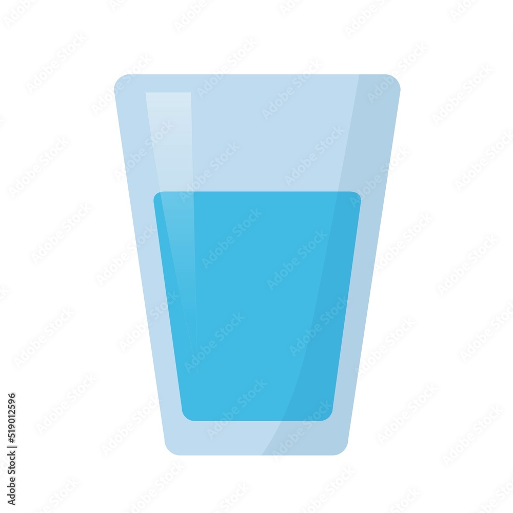 Glass of water flat design Icon Glass of water flat design Icon