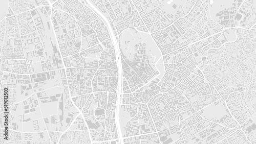 White and light grey Graz City area vector background map, roads and water cartography illustration.