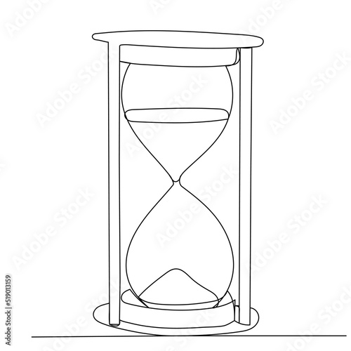 hourglass drawing by one continuous line vector