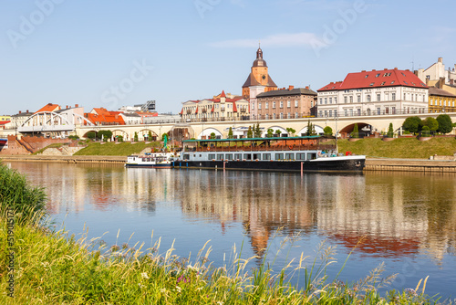 Gorzów Wielkopolski town city at river Warta in Poland photo