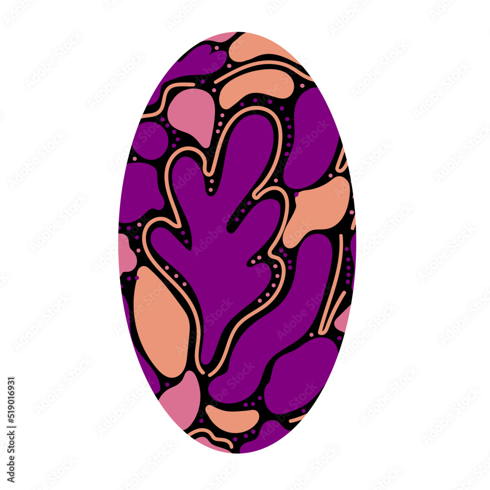 Fototapeta premium Abstract oval vector shape with ornaments. 