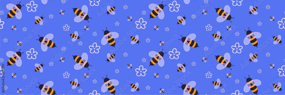 Kids seamless bee pattern for fabrics and packaging and gifts and cards and linens and wrapping paper Kids seamless bee pattern for fabrics and packaging and gifts and cards and linens and wrapping paper