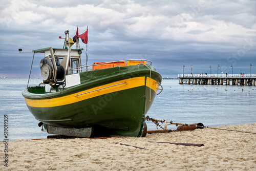 Fototapeta Naklejka Na Ścianę i Meble -  Fishing boat on the Baltic Sea	