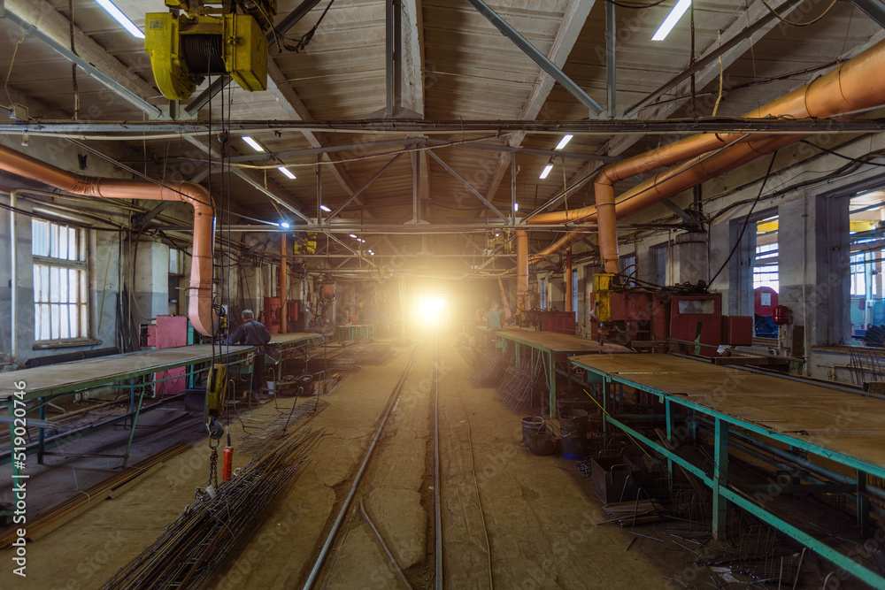 Reinforced concrete factory. Production of iron armature reinforcement of concrete structures Reinforced concrete factory. Production of iron armature reinforcement of concrete structures