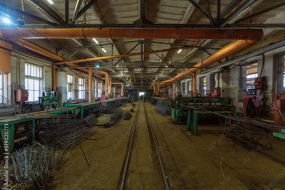 Reinforced concrete factory. Production of iron armature reinforcement of concrete structures Reinforced concrete factory. Production of iron armature reinforcement of concrete structures