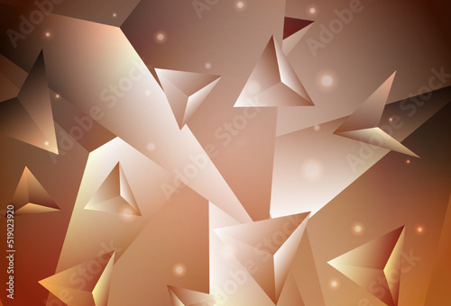 Dark Orange vector abstract polygonal template.