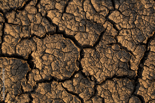 Closeup cracked earth with dry soil