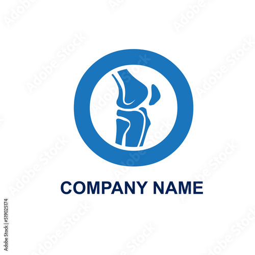 illustration of joint, knee. chiropractic logo