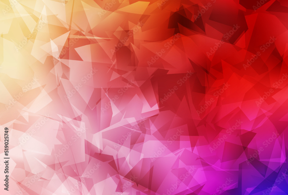 Light Red, Yellow vector polygonal template. Light Red, Yellow vector polygonal template.