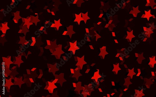 Dark Red vector pattern with christmas stars.