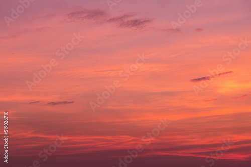 Beautiful sunrise, sunset red orange yellow sky with clouds abstract background texture © Viktor Iden