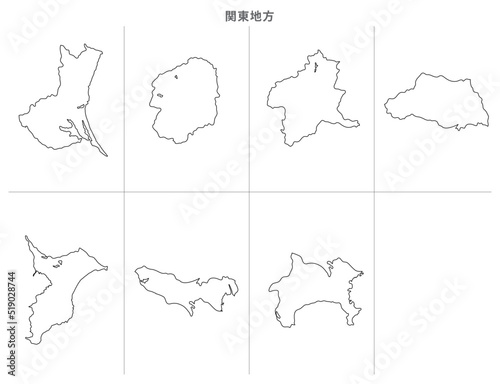 日本 白地図 関東地方