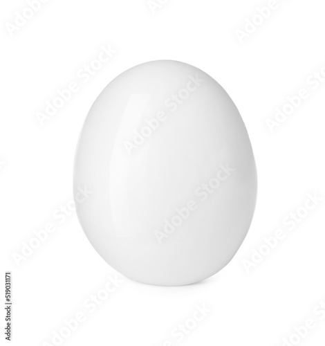 Fresh peeled boiled egg isolated on white