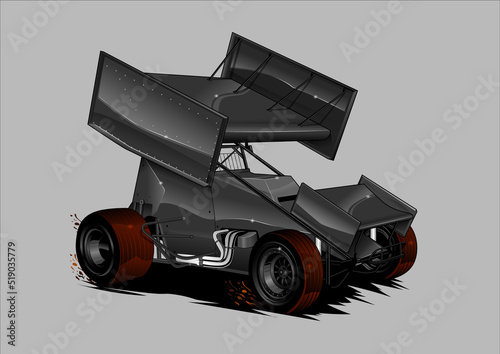 Dirt car, Sprint Car vector