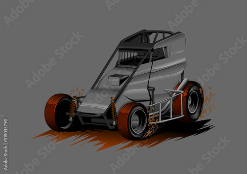 Dirt car, Sprint Car vector