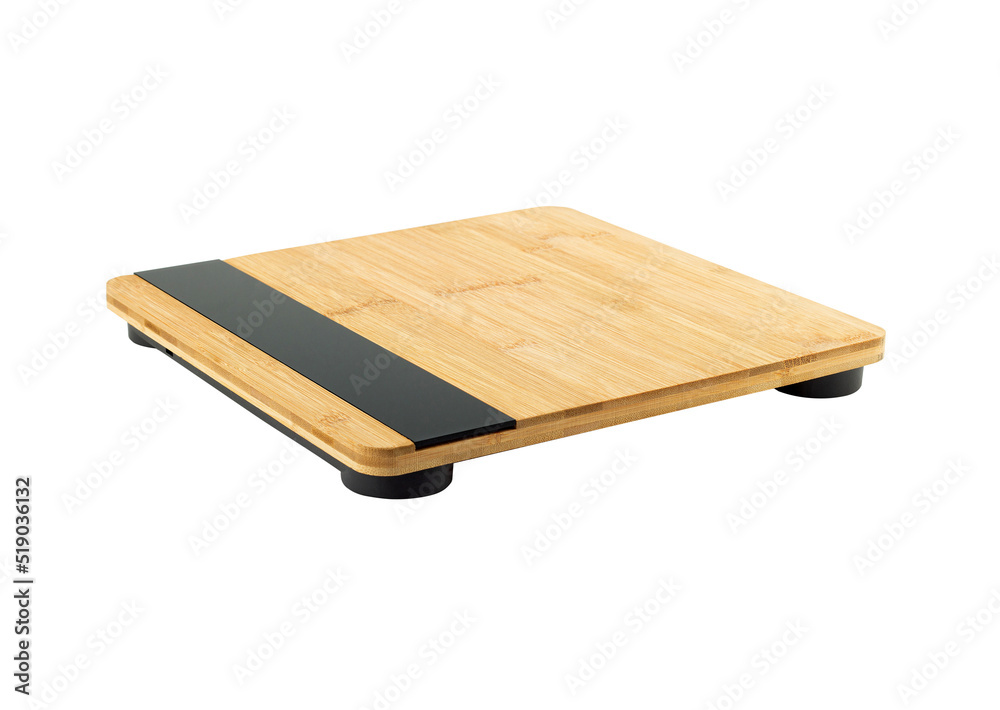 bamboo kitchen scales with digital display on white background. bamboo kitchen scales with digital display on white background.