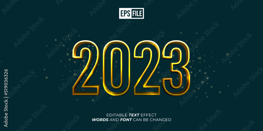 Editable text number 2023 gold style editable text effect Editable text number 2023 gold style editable text effect