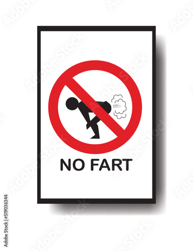 Sticker symbol sign that it is forbidden to fart carelessly