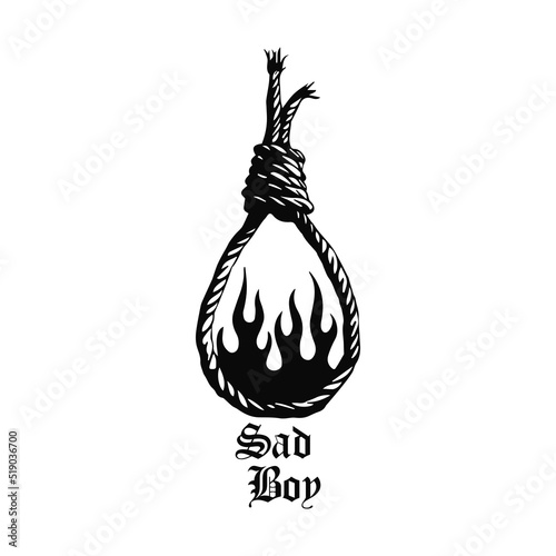 vector illustration of hanging rope self concept