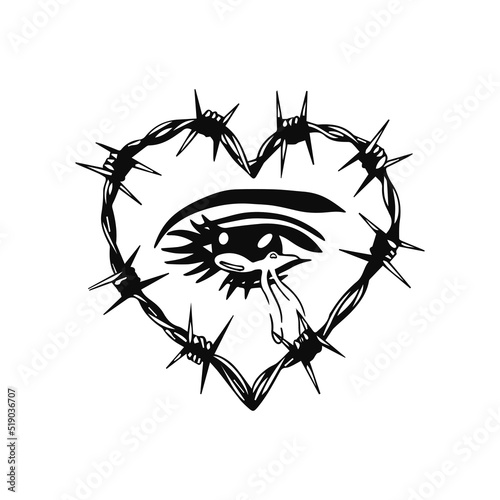 vector eye with barbed wire
