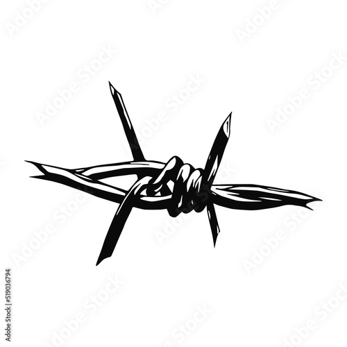barbed wire silhouette illustration vector