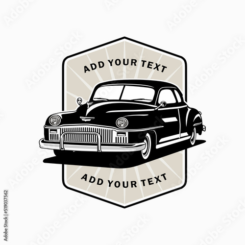classic car show party logo design icon vector