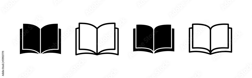 Book icon vector. open book sign and symbol. ebook icon Book icon vector. open book sign and symbol. ebook icon